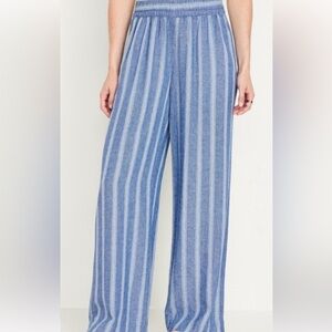Old Navy Striped Blue Wide-Leg Pants